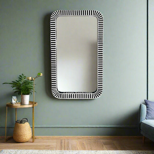 Bone Inlay Edged Mirror Black 1