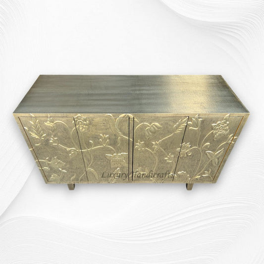 Brass Embossed Flower Carved Buffet 2
