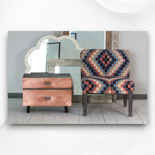 Copper Two Drawer Bedside 1