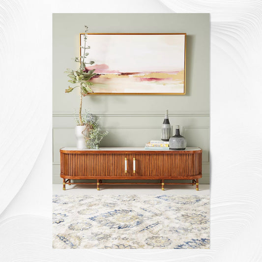 Deluxe Tamboured Media Cabinet Brown 1