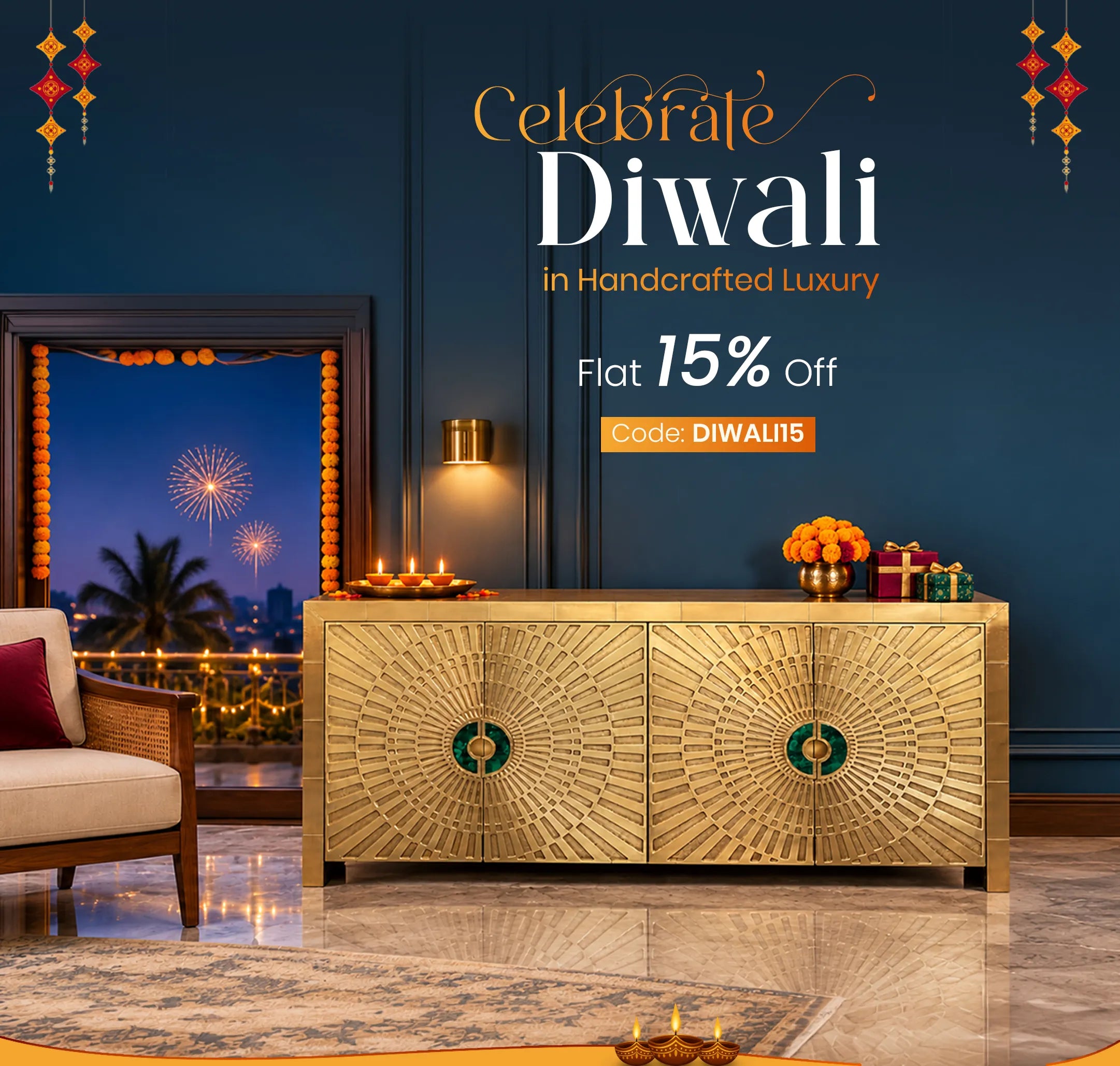 Diwali sale on Furniture is Live Use Code: Diwali15