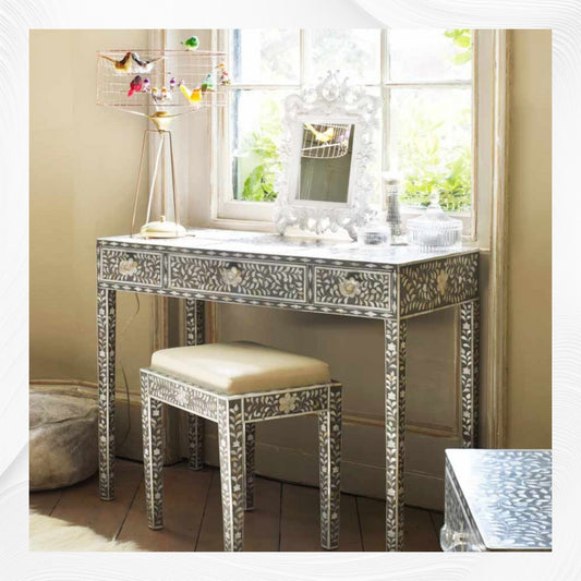 Floral Mother of Pearl Inlay Vanity Combo Grey 1