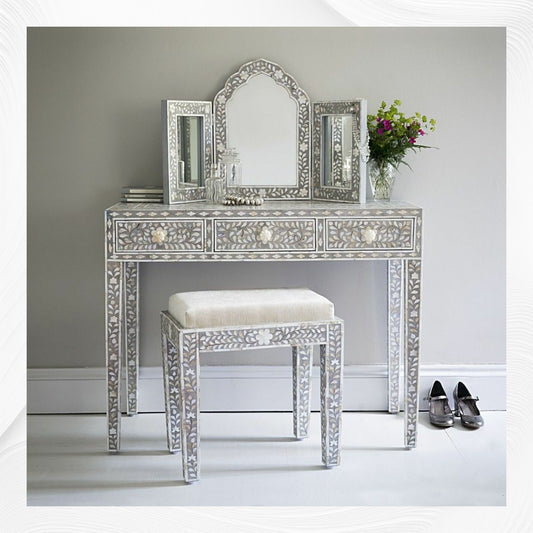 Floral Mother of Pearl Inlay Vanity Combo Grey