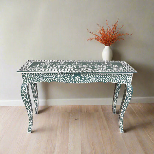 French Bone Inlay Console Green 1