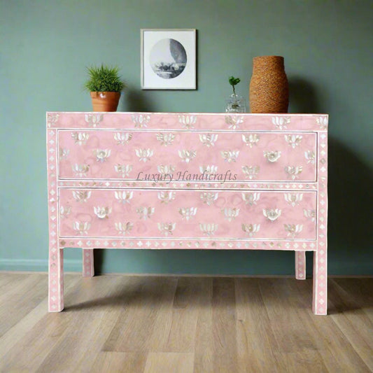 Hazel MOP Inlay 2 Drawer Sideboard Pink Patch 6