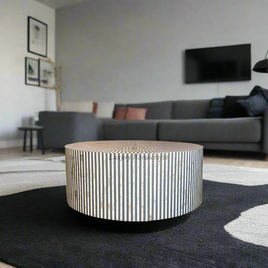 MOP Inlay Illusion Stripe Center Table Grey 1