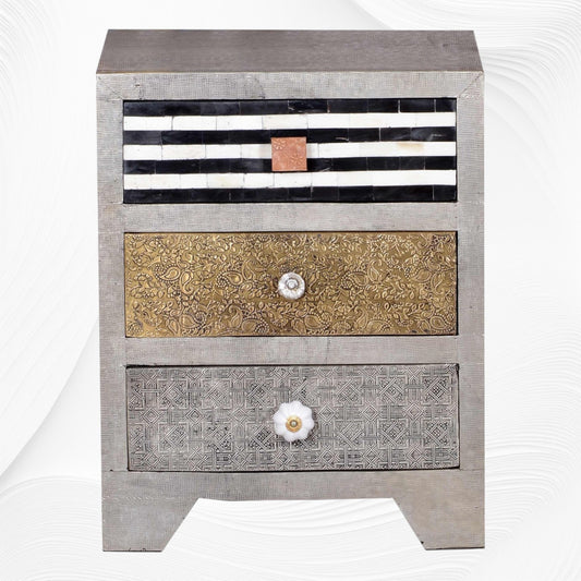 Mixie 3 Drawer Bedside 1