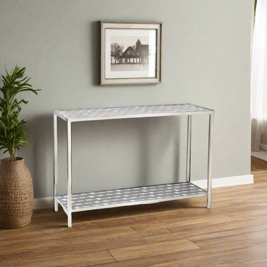 Mother Of Pearl Inlay Arrow Console Grey