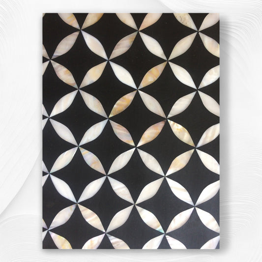 Mother Of Pearl Curved Leg Console Geometric Black 1