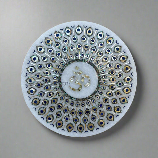 Om Peacock Medallion Abalone Shell 1