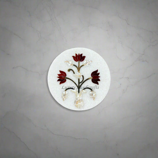 Red Carnelian Lotus Table Top Round 1