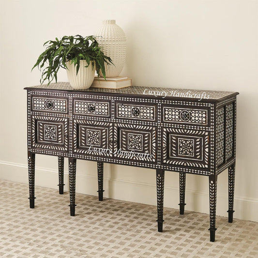 Ronaldo Teakwood MOP Inlay Sideboard Walnut Finish