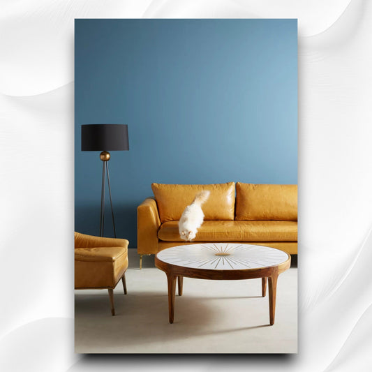 Starburst Marble Brass Inlay Round Coffee Table