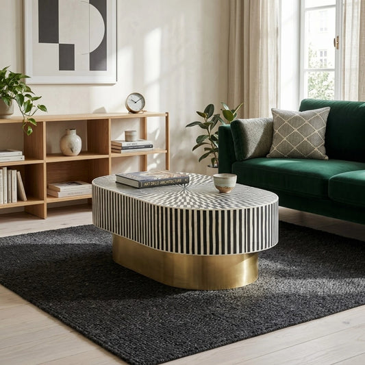Sunshine Oval Inlay Coffee Table