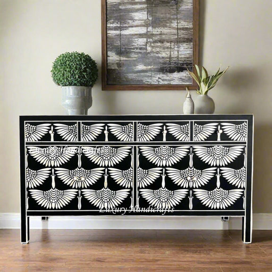 Swan Bone Inlay Sideboard Black 1