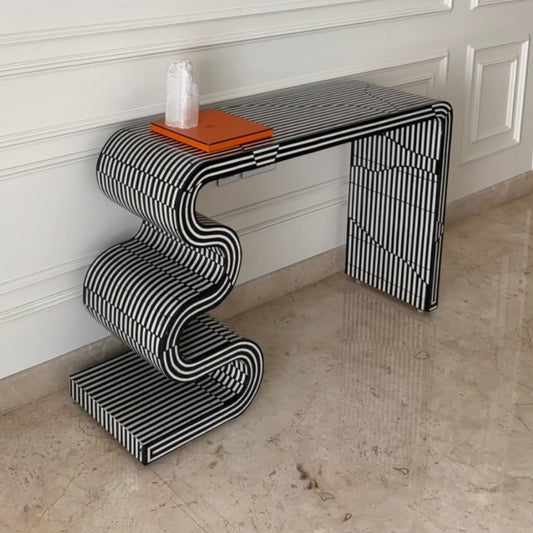 Twist Bone Inlay Console Black 1