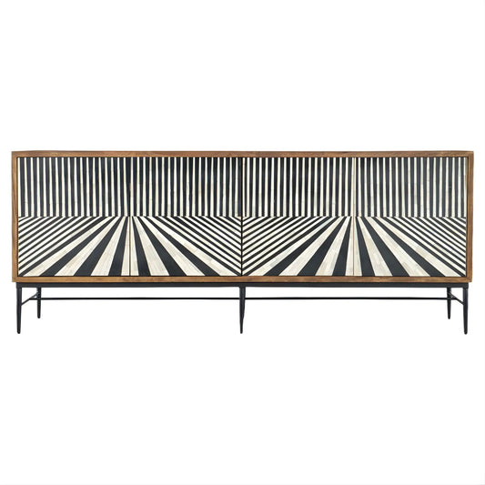 Furniture piece with geometric pattern on a white background