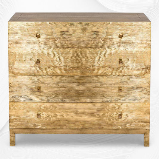 Wave Brass Chest Of 4 Drawers 1