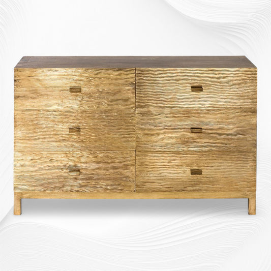 Wave Design Brass Sideboard 6 Drawers 1