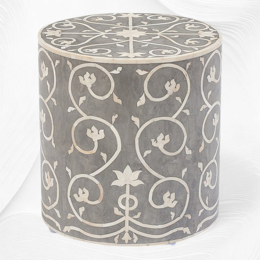 Bel Bone Inlay Stool Grey