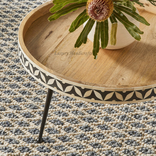 Bello Bone Inlay Coffee Table Black