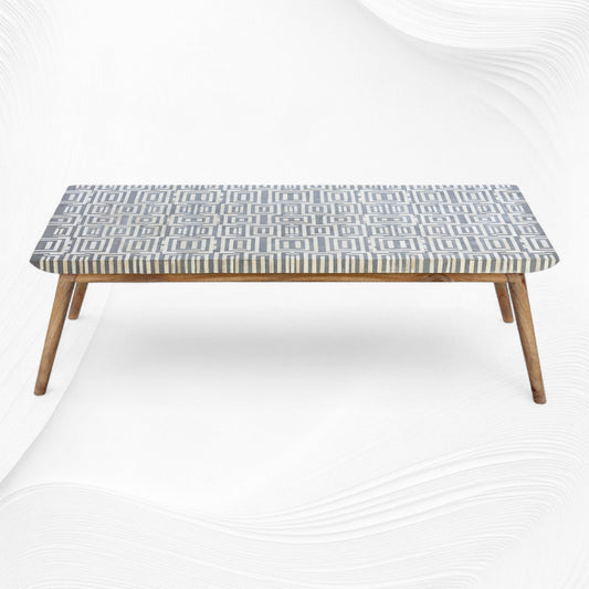Bone Inlay Coffee Table Grey Box Design