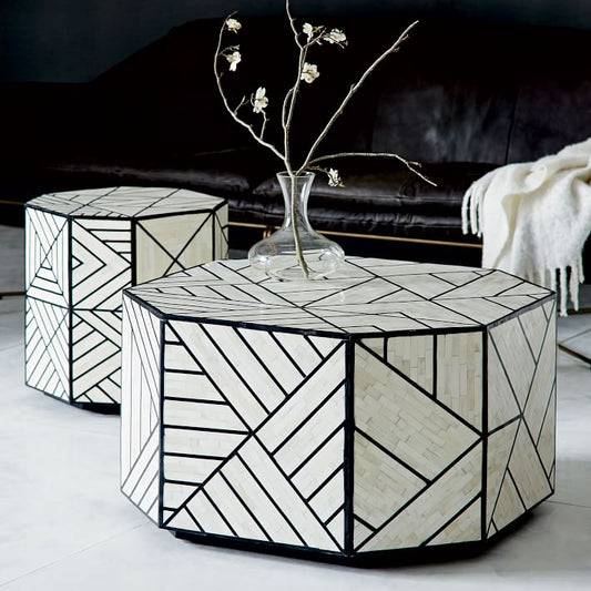 Bone Inlay Coffee Table Full Geometric 1