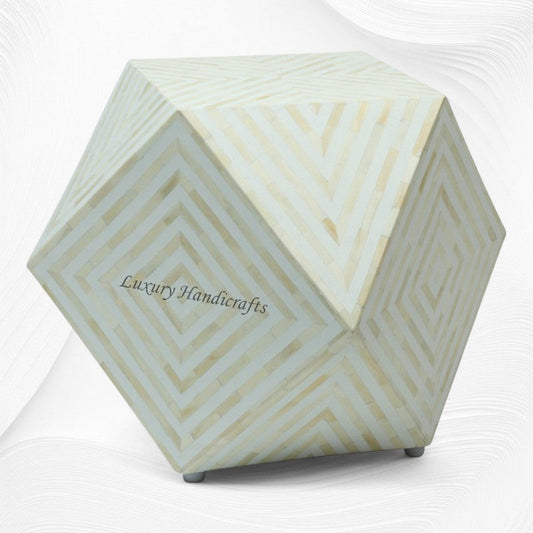 Bone Inlay Octagonal Stool White