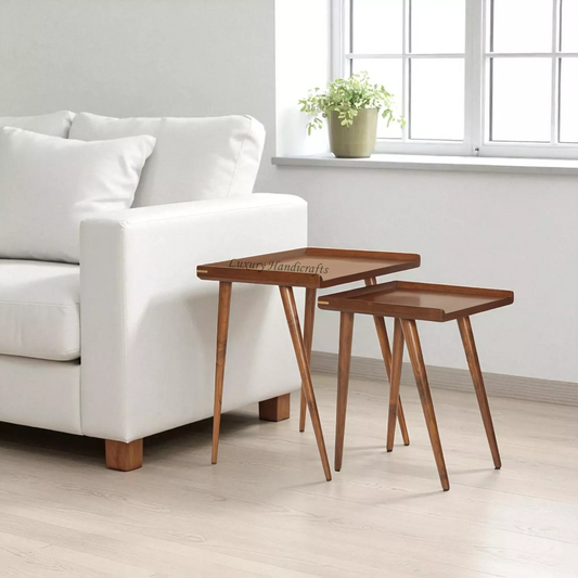 Capri Nesting Table Set Natural Finish