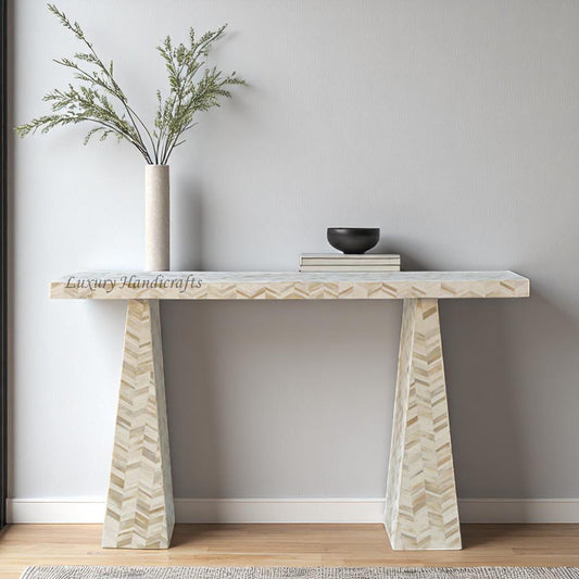 Chevron Full Bone Inlay Hallway Console