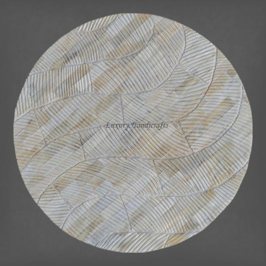 Chiseled Bone Inlay Bucket Side Table