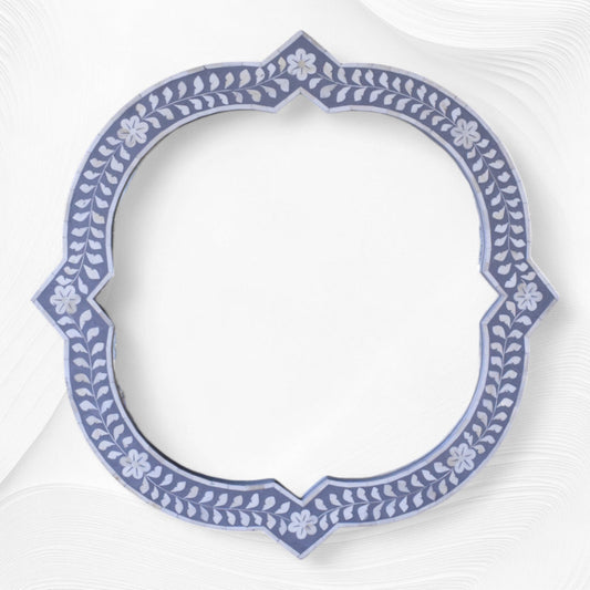 Clover Bone Inlay Mirror Blue