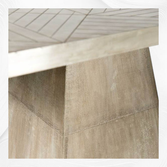 Embossed White Metal Dining Table 2