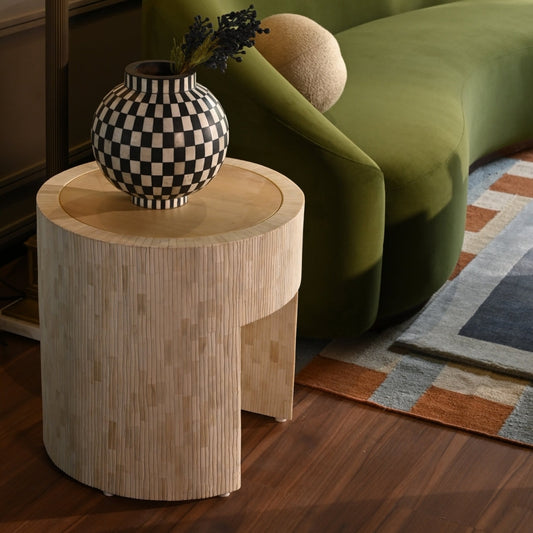 Emery Bone Inlay Side Table