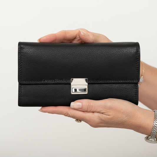 Emilia Genuine Leather Waiter Wallet with Coin Compartment