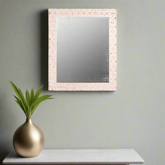 Fez Mother Of Pearl Inlay Mirror Pale Pink