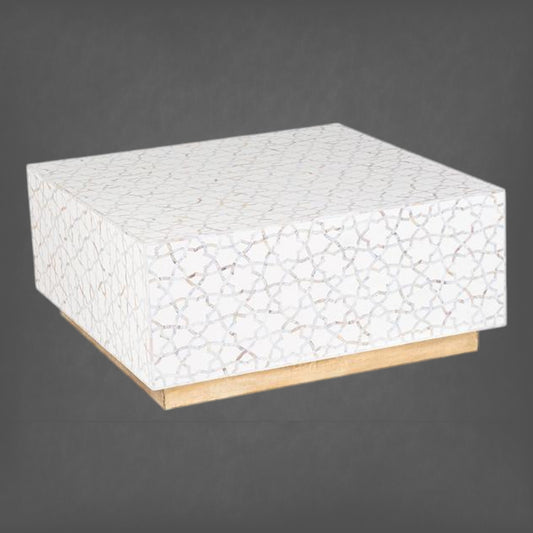 Fez Mother of Pearl Inlay Coffee Table White