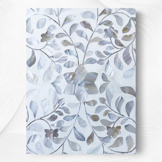 Floral Mother Of Pearl Inlay Box White