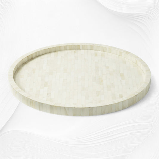 Full Bone Inlay Round Tray
