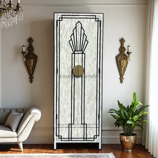 Nola Full Bone Inlay Almirah Black