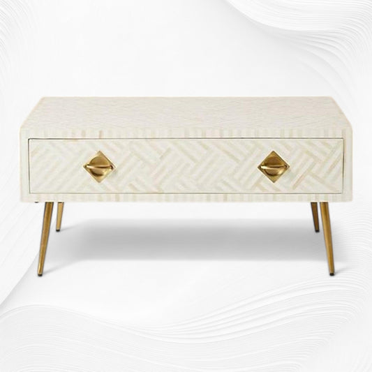 Optical Inlay Coffee Table White 1