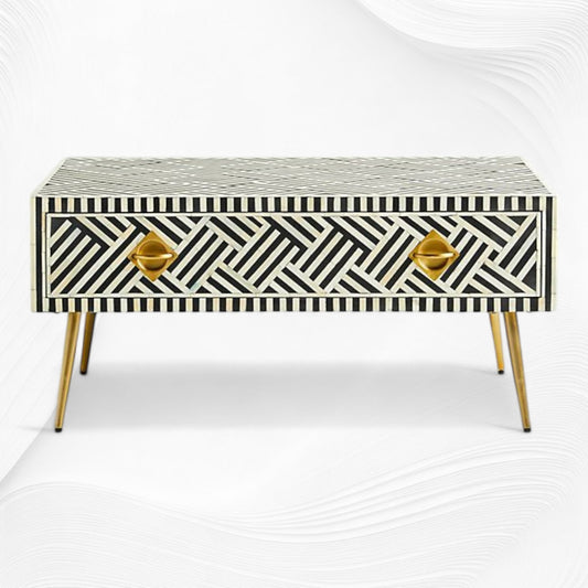 Optical Inlay Coffee Table Black 1