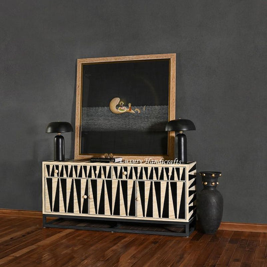 Saga Bone Inlay Sideboard Black