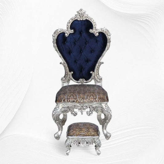 Huyo Silver Chair with Ottoman 1