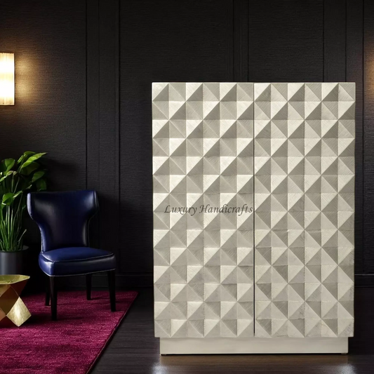 Talitha Bar Cabinet White Metal