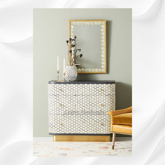 Targua Bone Inlay 3 Drawer Chest Black 1