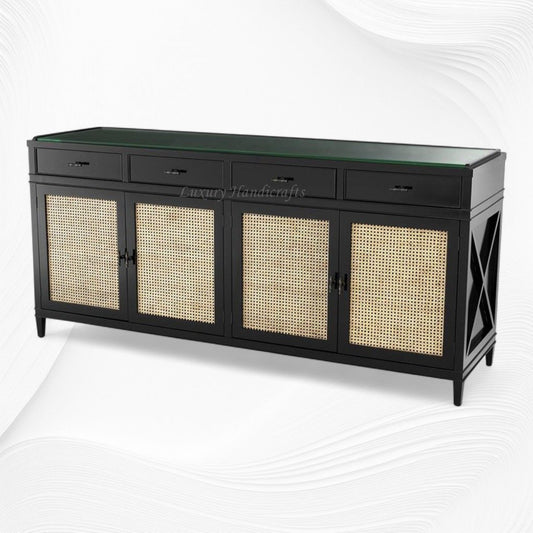Texas Cane Credenza Black