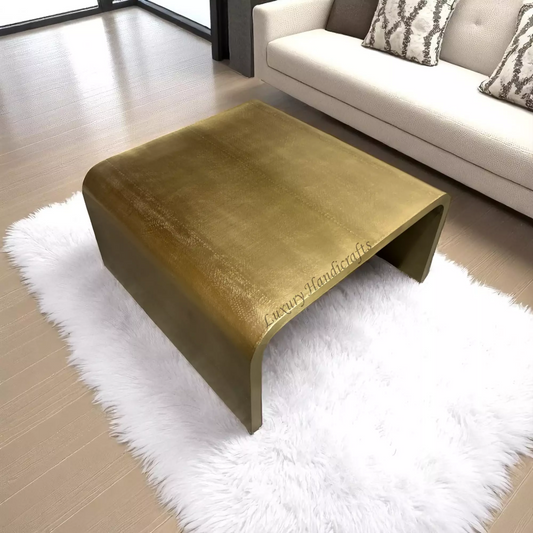 Waterfall Brass Coffee Table Square