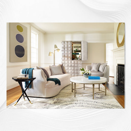 White Mother of Pearl Inlay Coffee Table