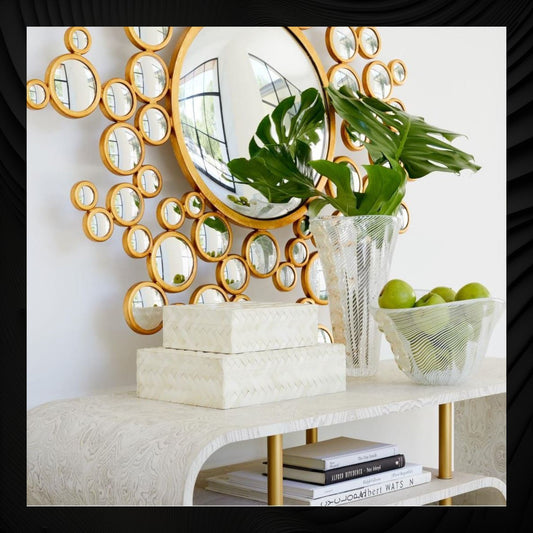 Anna Herringbone Inlay Box Set of 2